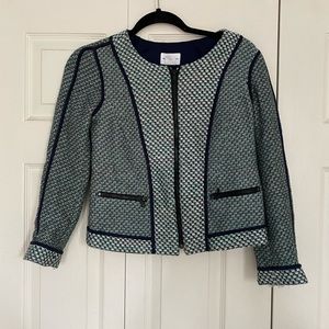 Club Monaco blue tweed zip jacket